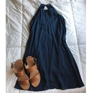Short Halter Blue Dress